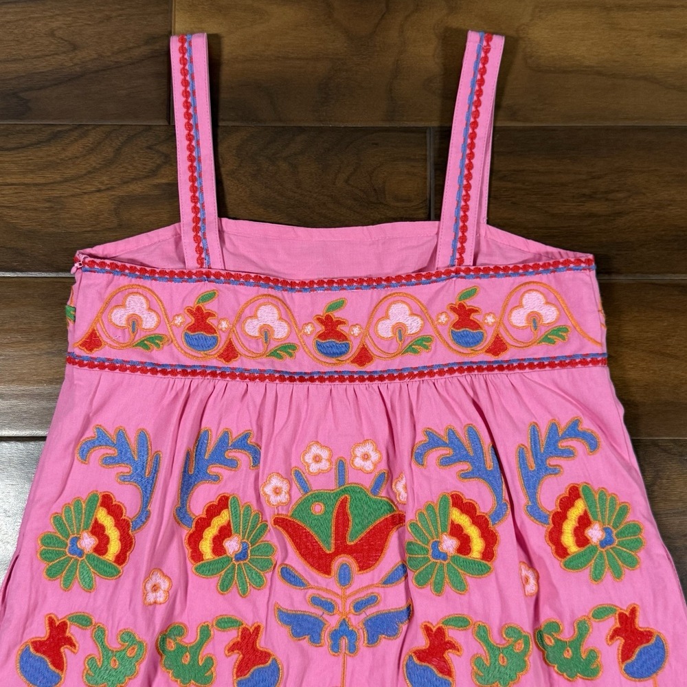 J.Marie Women's Size Small‎ Pink Embroidered Sleeveless Landon Midi Dress - Picture 10 of 14